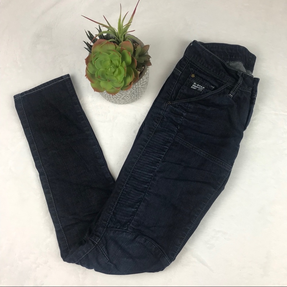 G Star Raw Womens Elva Tapered Jeans Sz 27 Moto GS